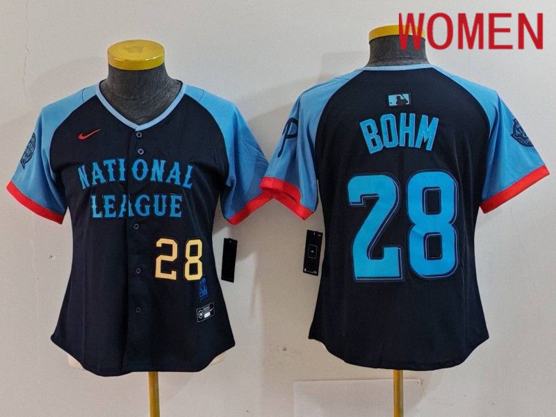 Women Philadelphia Phillies #28 Bohm Blue All star 2024 Nike MLB Jersey style 2->women mlb jersey->Women Jersey